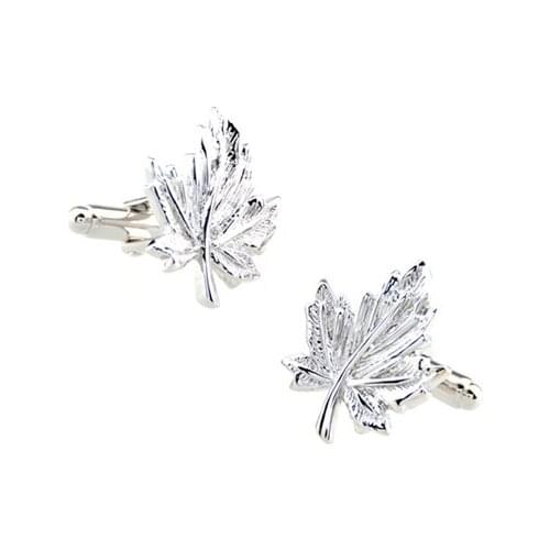 Siver Maple Leaf Cufflink Cuff Link 2 Pairs Free Shipping Promotion