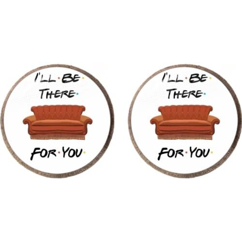 Friends TV Show Stud Earrings Classic Scene Central Perk Logo 12mm Glass Cabochon Charm Jewelry For Women Girls Friends Gift