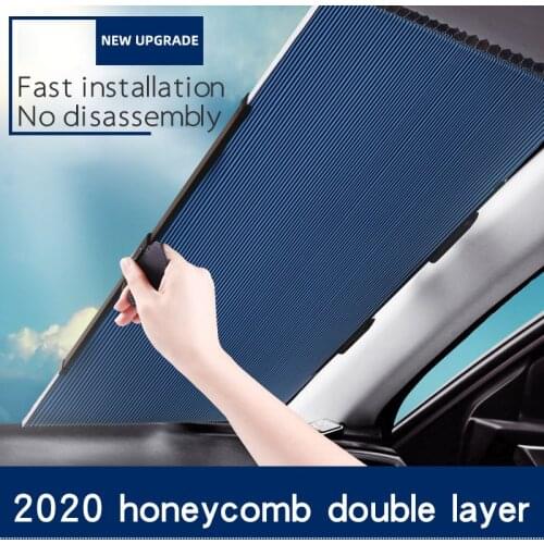 Car Window Sunshade Retractable Foldable Windshield Sunshade Cover Shield Curtain Auto Sun Shade Block Anti-UV Car Window Shade
