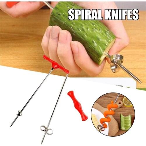 Vegetables Fruit Spiral Cutter 1/2/5pcs Carving Tool Potato Carrot Cucumber Cutter Salad Chopper Manual Spiral Slicer XH8Z