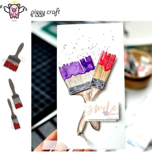Piggy Craft metal cutting dies cut die mold Paint color brush Scrapbook paper craft knife mould blade punch stencils dies