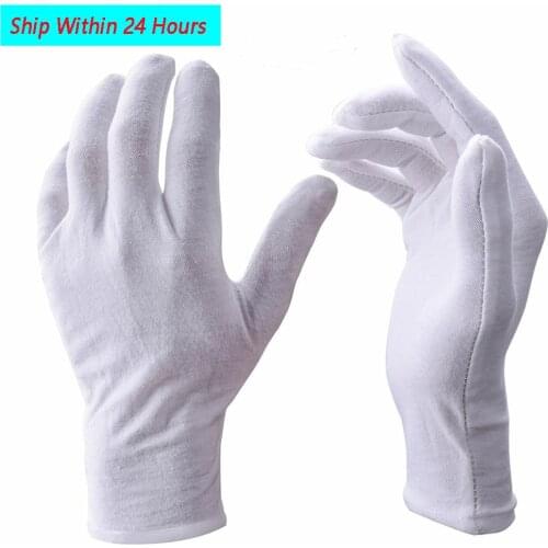 [In Stock]1 Pair High Quality Thick White Cotton Gloves Cleaning Materials Labor Protection Gloves Gardening Etiquette Supplies