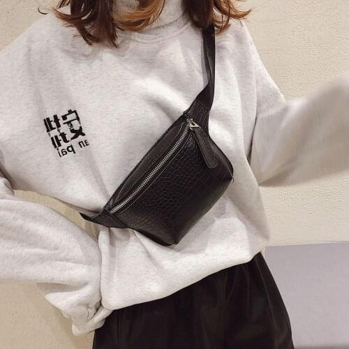 Vintage Waist Bag Women Alligator PU Leather Belt Bag Waist Pack Travel Belt Wallets Fanny Chest Bags Ladies