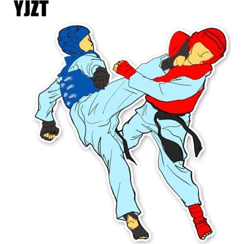 YJZT 12.4*11.1CM Interesting Boxing Extreme Sport Accessories Car Stickers 11A1710