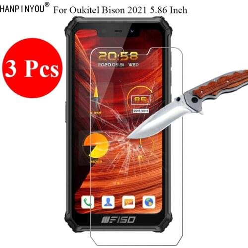 3 Pcs/Lot 9H 2.5D Tempered Glass Screen Protector For Oukitel Bison 2021 F150 5.86" Protective Film + Clean Tools