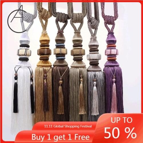 Rocket Tassel Curtain Single Ball Hanging Ball European Spinning Curtain Bandage Tassel living room decoration decorative