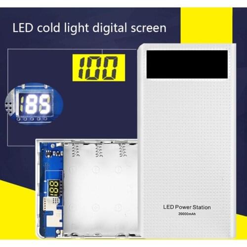 7x18650 Battery Charger Box Power Bank Holder Case Dual USB 5V 2A LCD Digital Display Battery Shell Storage Organize DIY