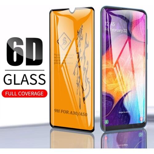 6D Tempered Glass For Samsung Galaxy A50 A30 A40 A60 A70 A80 A90 Full Screen Protector Protective Film For Samsung M20 M30 Glass