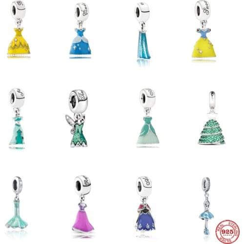 New 925 Sterling Silver Dress Dangle Charm Bead Fit Original Pandora Bracelet Pendant DIY Jewelry Making For Women