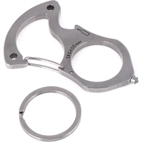 1pc Silver Stainless Steel Outdoor Camping Survival Tools Key Chain/ring/buckle Tool Parts
