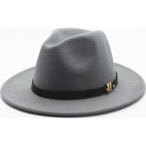 11 color New Fashion Wool Womens Black Fedora Hat For Laday Woolen Wide Brim Jazz Church Cap Vintage Panama Sun Top Hat