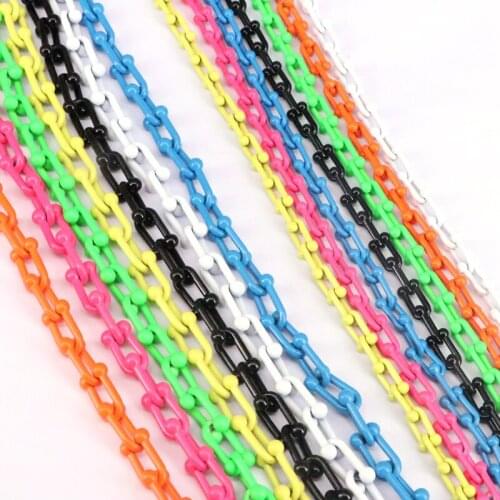 3Meters, Mix Color Enamel Chains, U Shape Colorful Chain Link, For Necklace Chain Jewelry Making