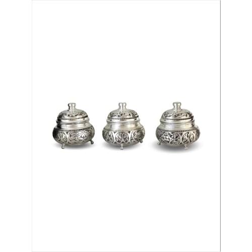 Copper Spice Jars Set Bottle Colorful Lid Kitchen Kitchen Organizer Seasoning Condiment Cruet Storage Container Hand Made 3 Pcs