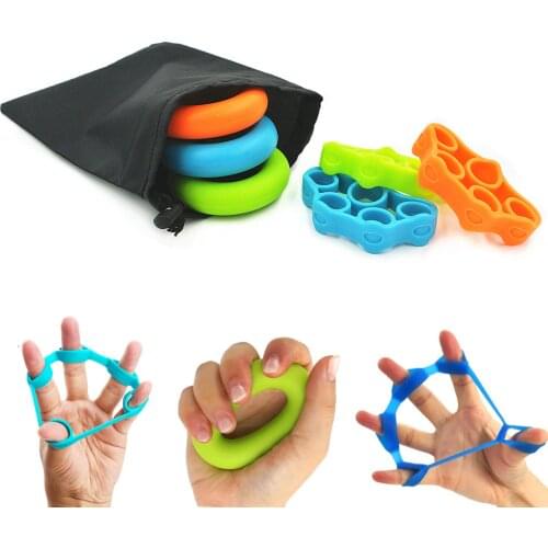 3 Levels Finger Stretcher Resistance Bands Finger Grip Exerciser Hand Grip Trainer Rings for Relieve Pain Injury Rehabilitation