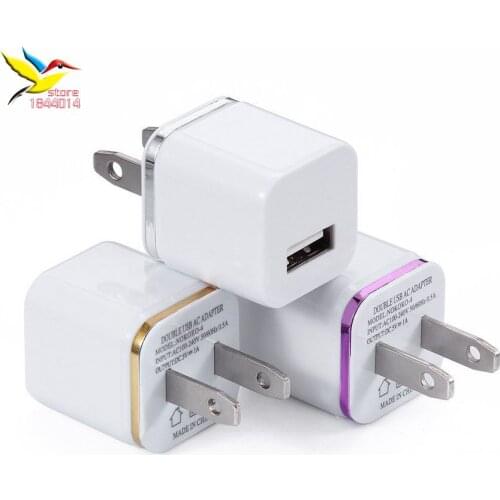 Colorful edge 5v 1A US Plug AC Power Adapter Home Trave Wall single port USB Charger for iPhone 5 6 7 plus Samsung HTC 100 pcs