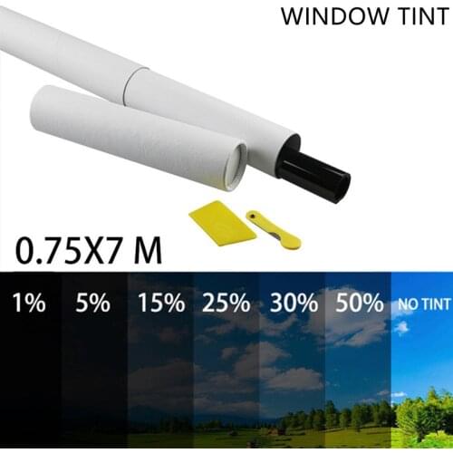 75cmX7m 1/5/15/25/35/50 Percent VLT Window Tint Film Glass Sticker Sun Shade Film for Car UV Protector Foils Sticker SummerFilms