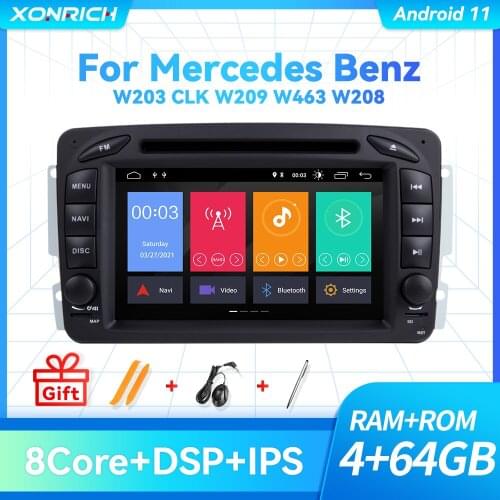 Carplay Android 11 Car DVD Multimedia Player For W203 Mercedes Benz Vito W639 W168 Vaneo Clk W209 W210 M/ML 2 Din Navigation