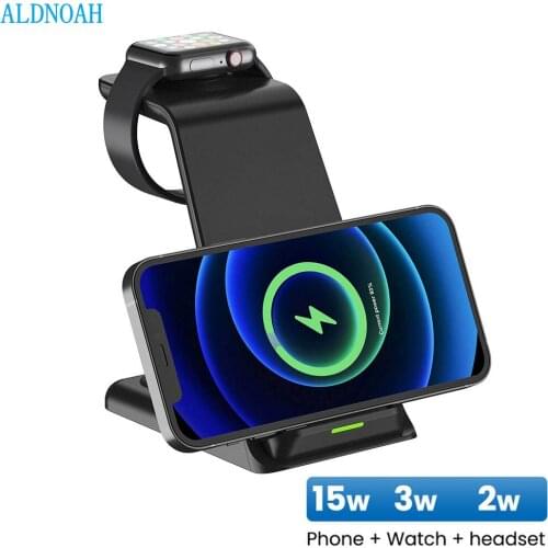 Wireless Charger Stand For IPhone 12 11 XS XR X 8 Apple Watch 3 In 1 Qi 20W Fast Charging Dock Station for Airpods Pro IWatch 6