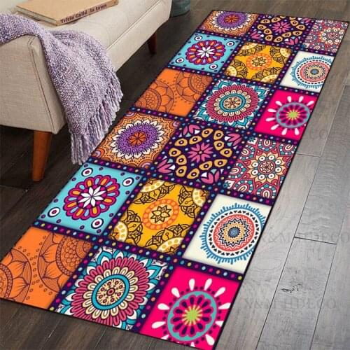 Bohemian Carpets Home Decoration Kitchen Floor Mat Persian Style Non-slip Hallway Bedroom Entrance Doormat Balcony Long Rugs