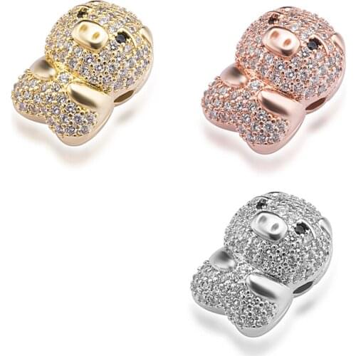 10×13mm Exquisite Craftsmanship Ccute Piggy Beads Small Holes Bracelet Necklace Accessories DIY Crafts Accessories Wholesale