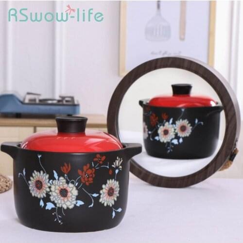 Household Chinese style Gas Ceramic Health Casserole Ceramic Pot Porridge Casserole Ceramic Pot Stone Pot Soup For Kitchen