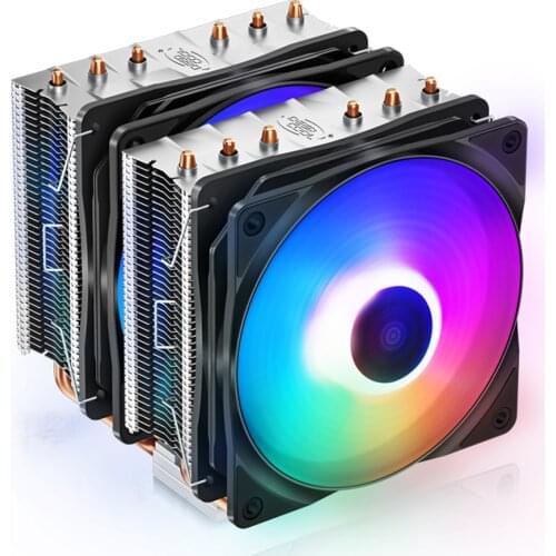 DEEPCOOL NEPTWIN V3 Dual tower cpu cooler 6 heat pipe dual 120mm PWM Color fan TDP 220W For Intel 1150 1155 2011 AMD AM4 AM3