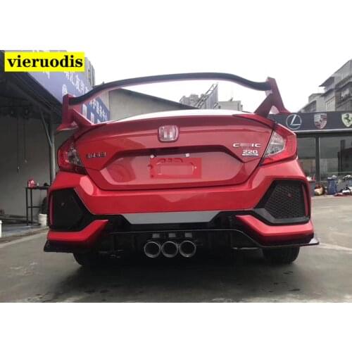 For Honda Civic Hatchback 2017 -2019 Type-R ABS Plastic Unpainted Color Rear Roof Spoiler Wing Trunk Lip Boot Cover Car styling