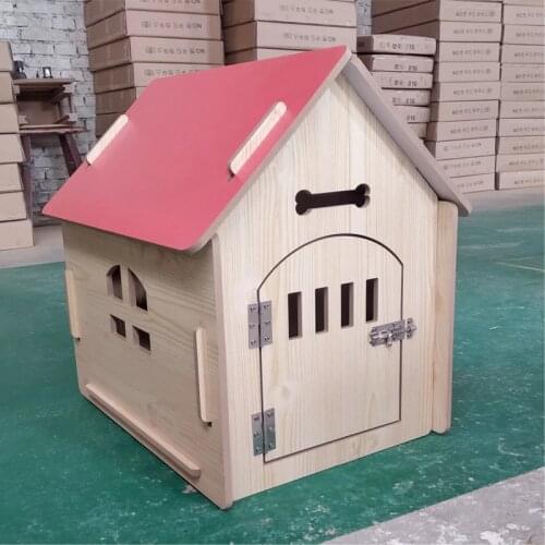 Pet dog house removable and easy to install Four seasons cat litter wooden house dog cage