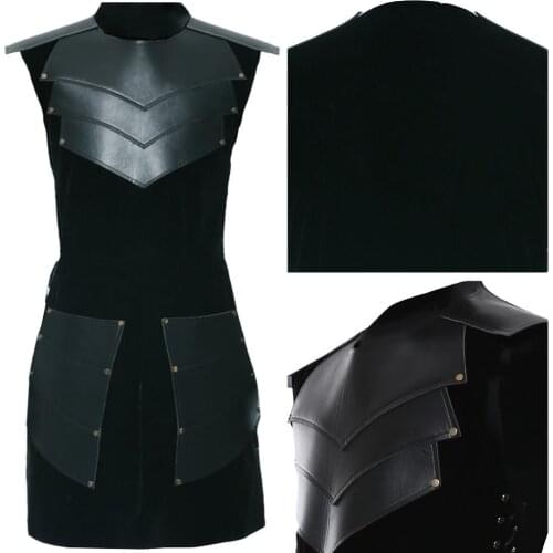 Halloween Costumes for Adult Men Medieval Cosplay Stitching Sleeveless Side Strap Armor Renaissance Retro Carnival Dress