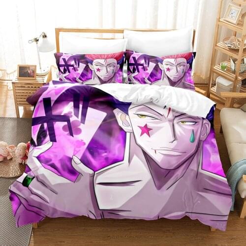 Hunter x Hunter Bedding Set Single Twin Full Queen King Size Hunter x Hunter Bed Set Childrens Kid Bedroom Duvetcover Sets 042
