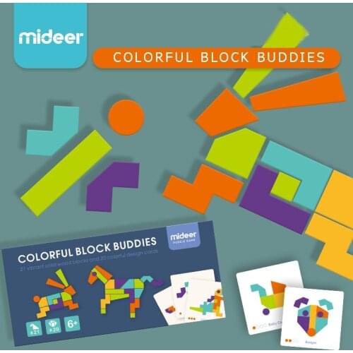Mideer Colorful Buddies Stem Puzzle Game Children educational Learning jigsaw puzzle intelligence toys 6 Years