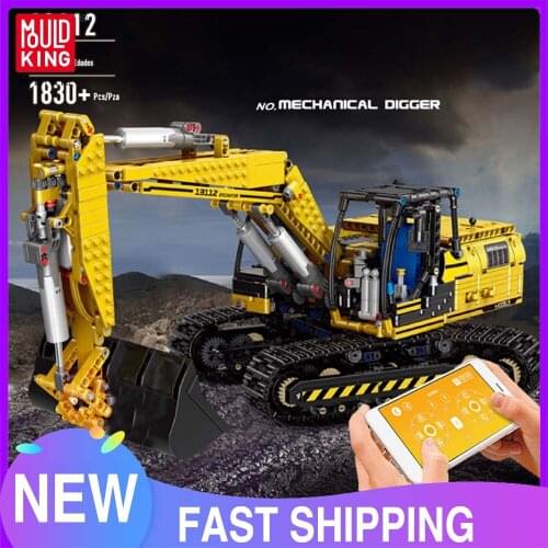 MOULD KING 13112 1830Ppcs Motorized High-Tech Excavator Remote Control Truck Model Building Blocks RC Car Bricks Kids Toys