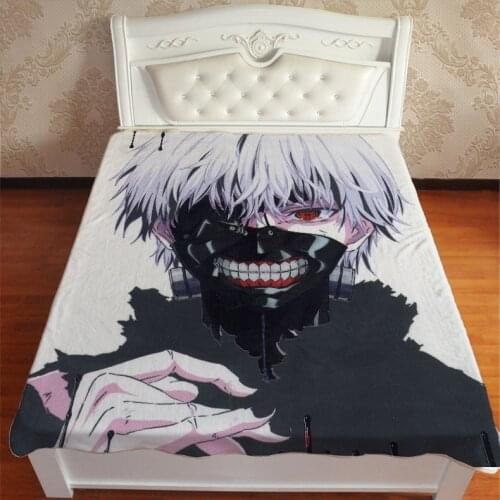 Anime Manga Tokyo Ghoul Soft Warm Coral Fleece Plush Throw Blanket For Beds Cobe