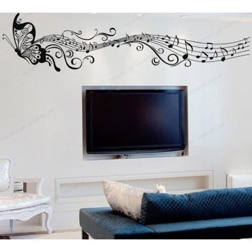 Butterfly note decal Butterfly wall decor butterfly music wall sticker vinyl home art mural HJ622