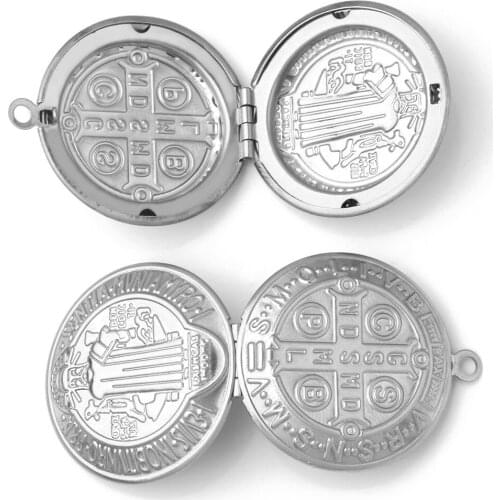 Stainless Steel SUS Photo Locket Pendant Circle Locket European Charms DIY Findings Settings 30*35mm