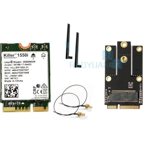 Killer 1550i AC Dual Band 1.73Gbps Wireless 9560NGW NGFF Key E Wifi Card 9560AC 802.11ac Bluetooth 5.0 Laptop for Windows 10