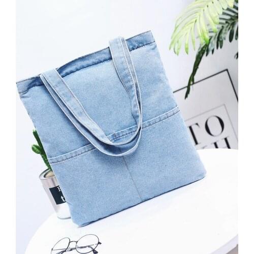 Latest Jeugd Dames Eenvoudige Veelzijdige Tas Casual Grote Capaciteit Bakken Denim bag Vrouwen Handtas Schouder Crossbody Tas