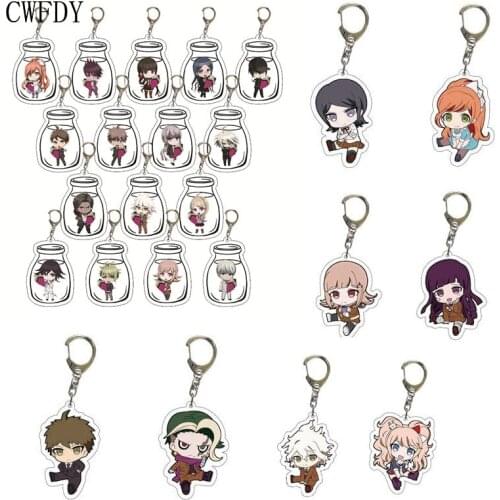 New Danganronpa Double Sided Acrylic Keychain Game Figures Nanami ChiaKi Nagito Komaeda Key Chain Trinket Fans Collection 50pcs