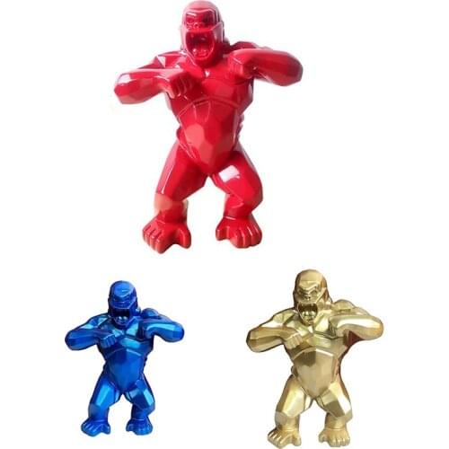 Monkey King Kong Living Room Decoration Gorilla Sculpture Geometric Modern Statue Birthday Gift For Wedding
