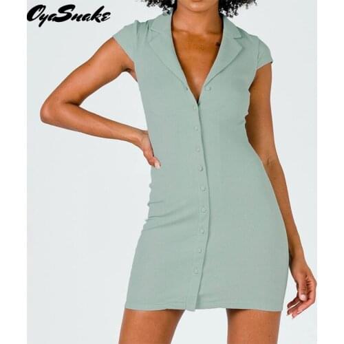 Oyasnake 2021Notched Single Breasted Button Knitted Cardigan Solid Sexy Womens Slim Bodycon Stretchy Casual Mini Dresses