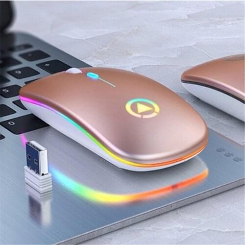 Rechargeable Wireless Mouse Office Home Silent Ergonomic RGB LED Backlit 2.4Ghz USB Optical Mice For Laptop PC New