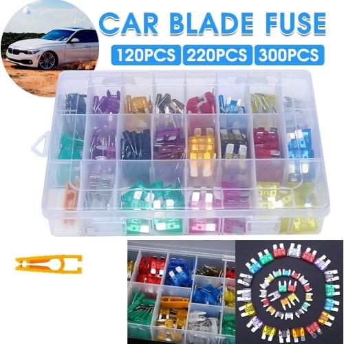 120/220/300pcs Car Fuses 2A 3A 5A 10A 15A 20A 25A 30A 35A Amp Auto Truck Automotive Fuse Car Blade Fuse Assortment Assorted Kit