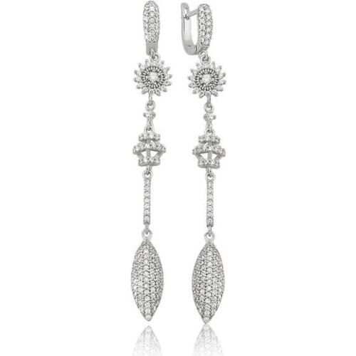 Tevuli 925 Sterling Silver Cubic Zirconia Dangle Earrings