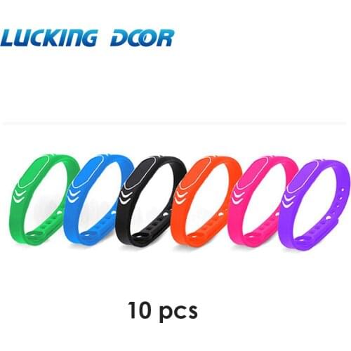 10pcs 125khz RFID Waterproof Adjustable Silicone Wristband Bracelet TK4100 Tags Sauna Room Key Ring ID Keyfob Token