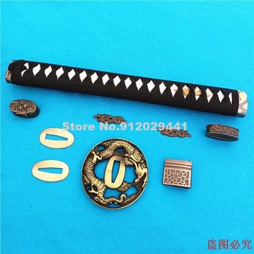 High Quality Japan Handle Tsuka Alloy Guard Tsuba Kashira Fuchi Menuki Seppa Habaki For Japanese Samurai Katana Sword