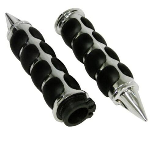 Pair 1'' 25mm Spike Chrome Hand Grips For Honda Shadow VLX 600 Kawasaki Vulcan 1500 1600 Suzuki Boulevard Yamaha V Star 1100