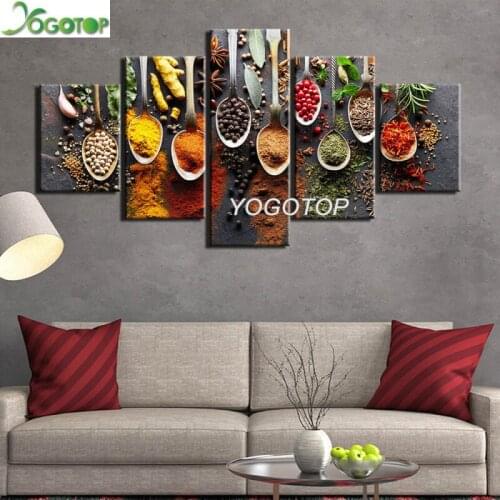 DIY Diamond Painting spices food 5D Full Drill mosaic Diamond Embroidery Handcraft Kit kitchen decorate puzzle 5 Panels ML1044
