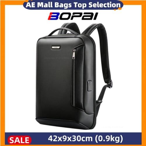 BOPAI Mens Backpack Fashion Multifunction USB Charging Men 15.6 Inch Laptop Backpacks Anti-Theft Bag For Men Travel Mochila
