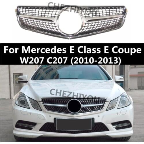Diamond Bumper Front Grille For Mercedes E Class W207 E Coupe C207 2010-2013 ABS Bumper Grille E200 E320 E350 E400 without Logo
