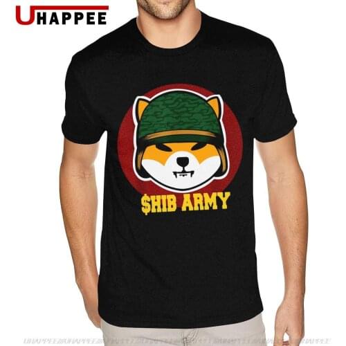 Cheap Shib Army Shiba Inu Coin Tees Shirts Mens 3XL Short Sleeves Cotton Crew Neck Tee Shirts